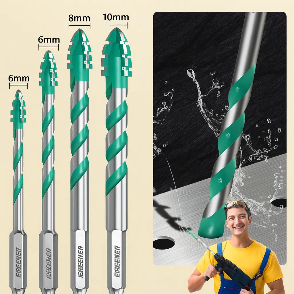 Set de 4 puntas multipropósito con 4 bordes dentados para abrir y ampliar agujeros