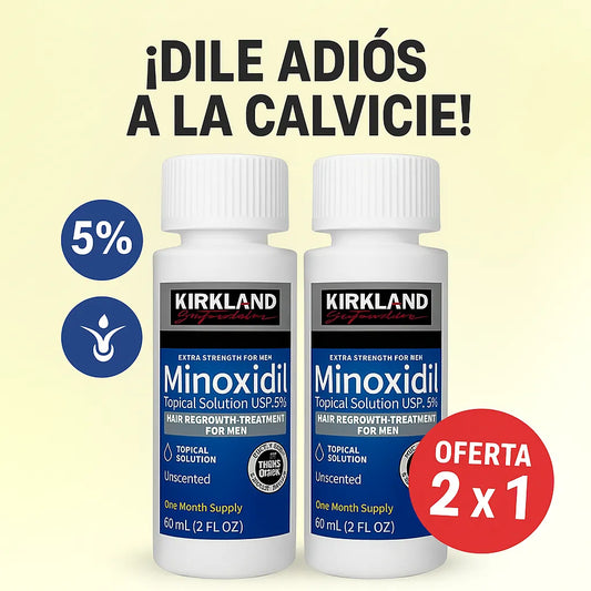 OFERTA 2X1 Minoxidil Kirkland 5% Original – Tratamiento 3 Mes